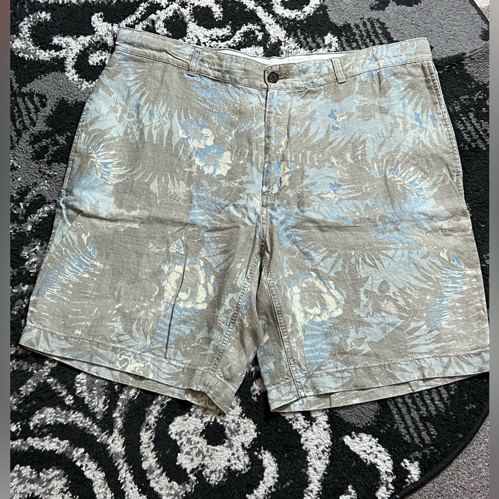 Mens Murano Linen flat front shorts